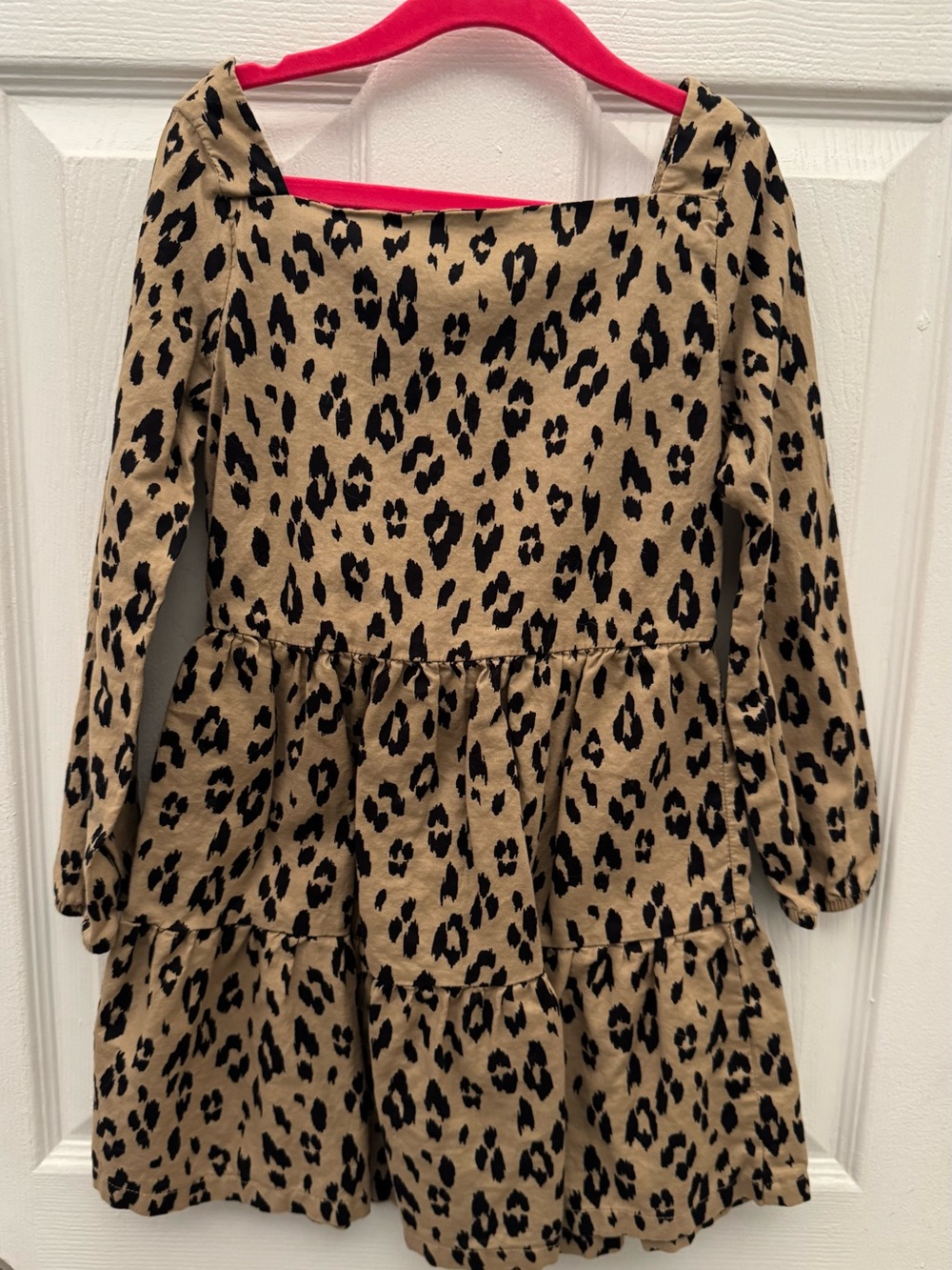 Carter's Girls' Leopard Print Tiered Dress - Beige and Black